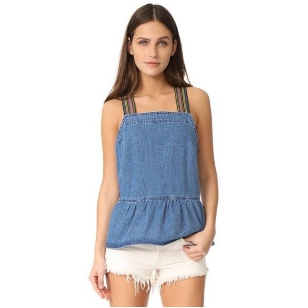 NWT M.i.h Jeans Tennant Denim Peplum Top